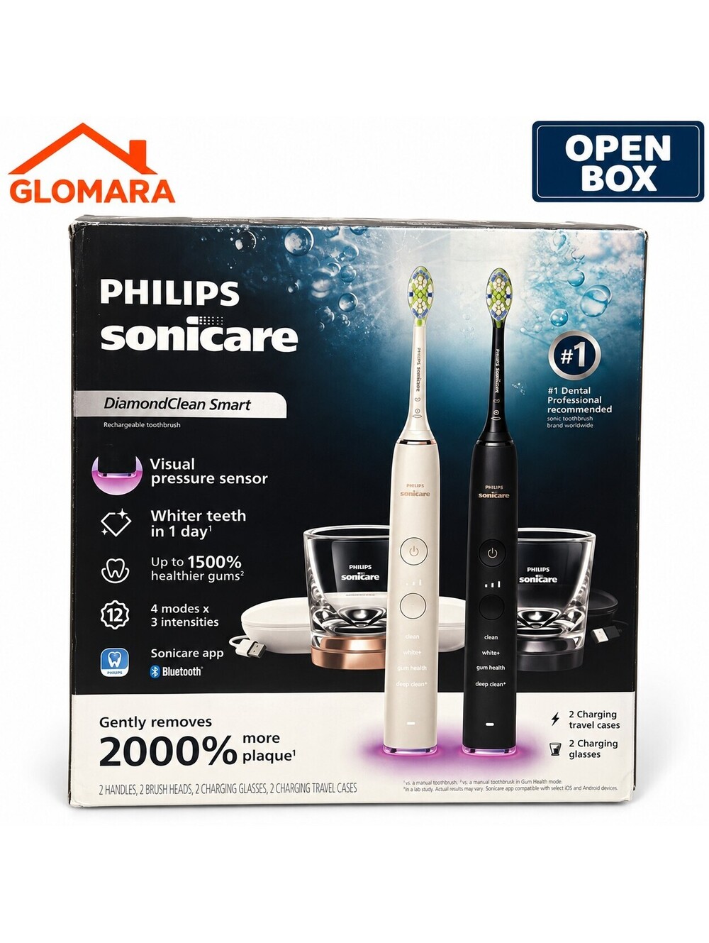 Philips Sonicare DiamondClean Smart HX992 Electric Toothbrush 2Pack Complete Set